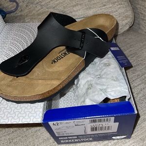 Birkenstock Sandals Black leather straps cork bottom